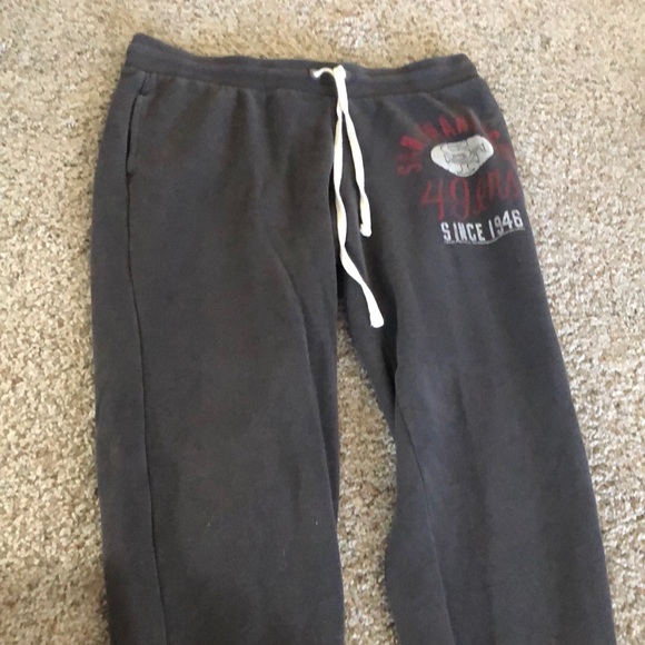 Junk Food Clothing Pants - Gray sweatpants 49ers